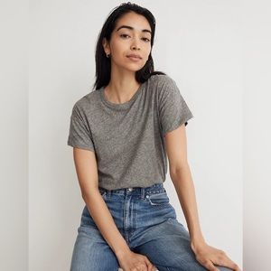 Madewell Whisper Crew Neck Tee Gray Size L